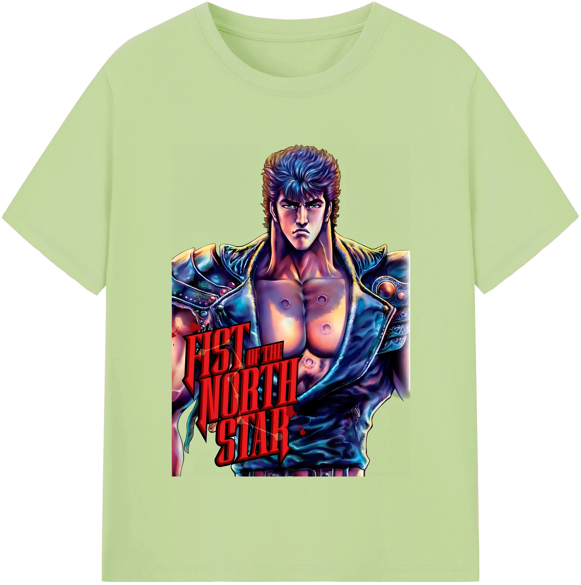 （画像用） 北斗の拳 Fist of the North Star 綿100％半袖Tシャツ（フロントプリント）